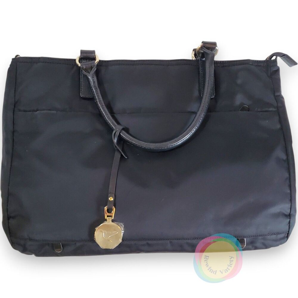 NWOT Lo & Sons Brookline Black Nylon Laptop Tote Bag